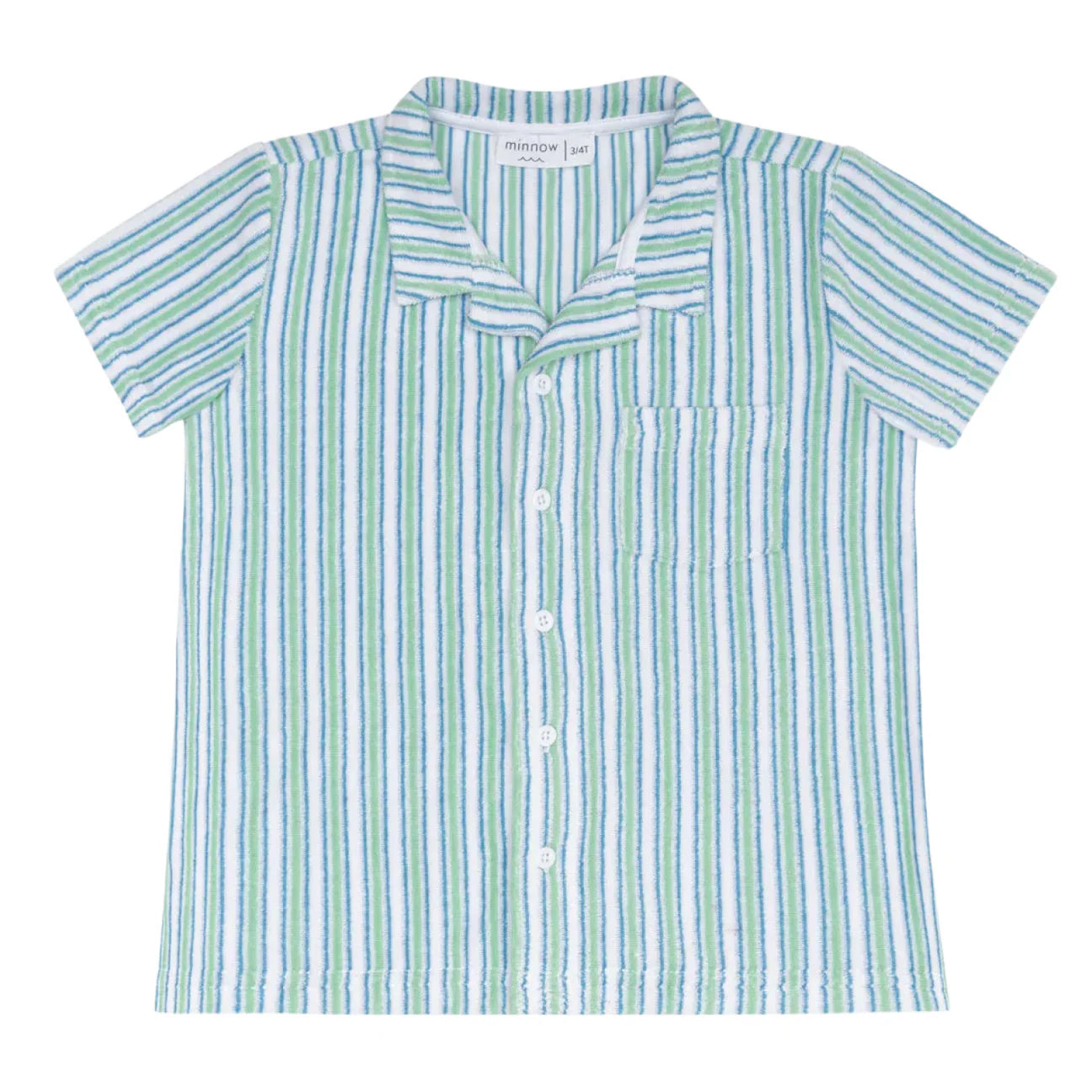 Minnow Tamarin Stripe French Terry Button Up