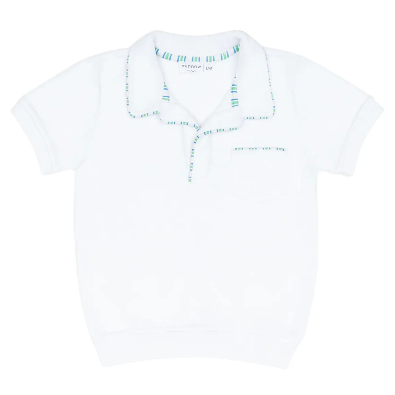 Minnow Shell White French Terry Polo Shirt