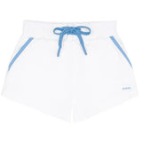 Minnow Shell White Boardie With Multi Stripes