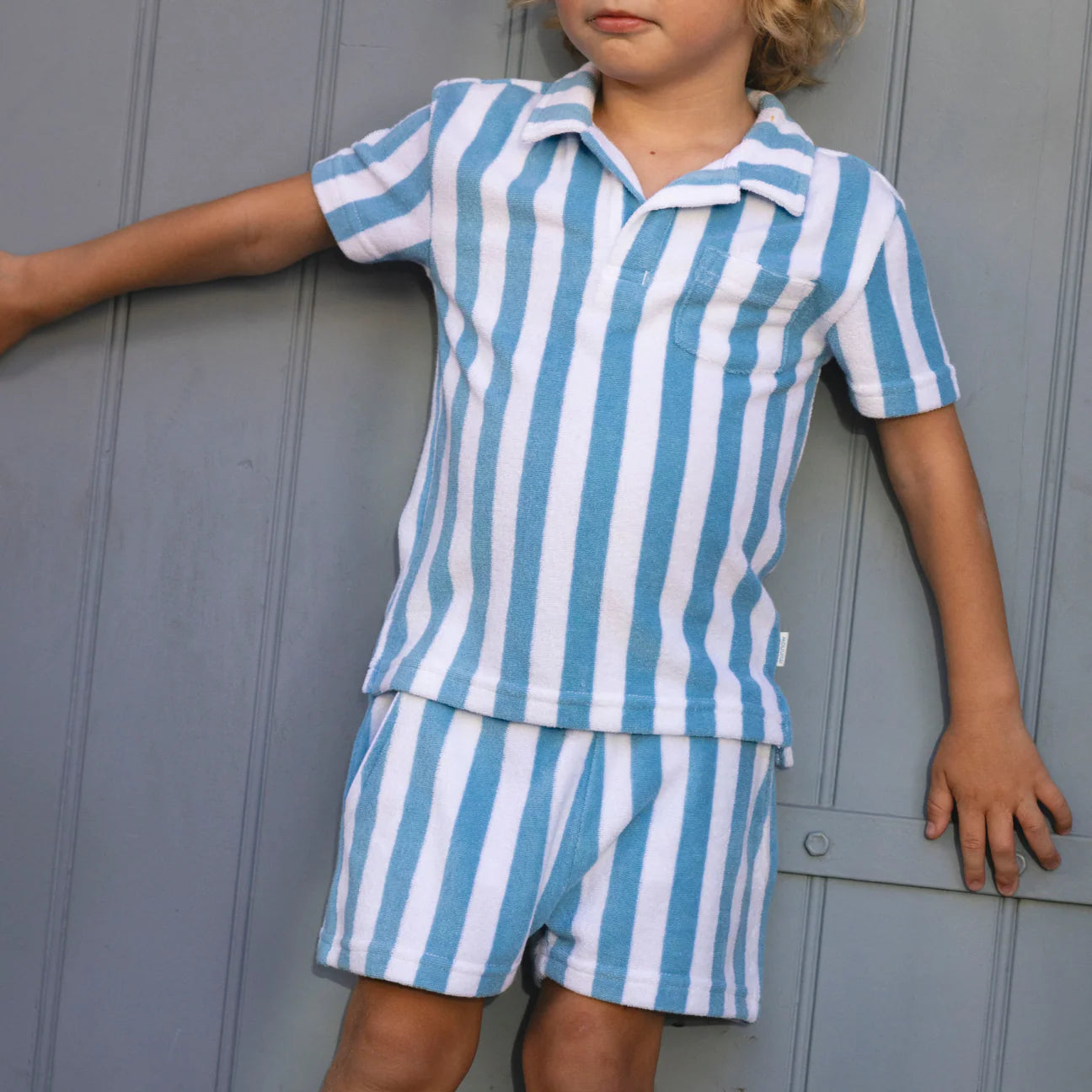 Bay Stripe French Terry Polo