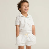 Shell White French Terry Shorts