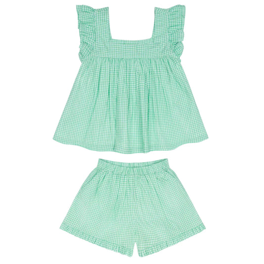 Minnow Gustavia Gingham Ruffle Top and Short Set