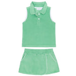 Minnow Gustavia Green French Terry Tennis Tank Top and Skort Set