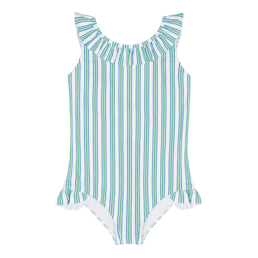 Minnow Tamarin Stripe Ruffle Collar One Piece 