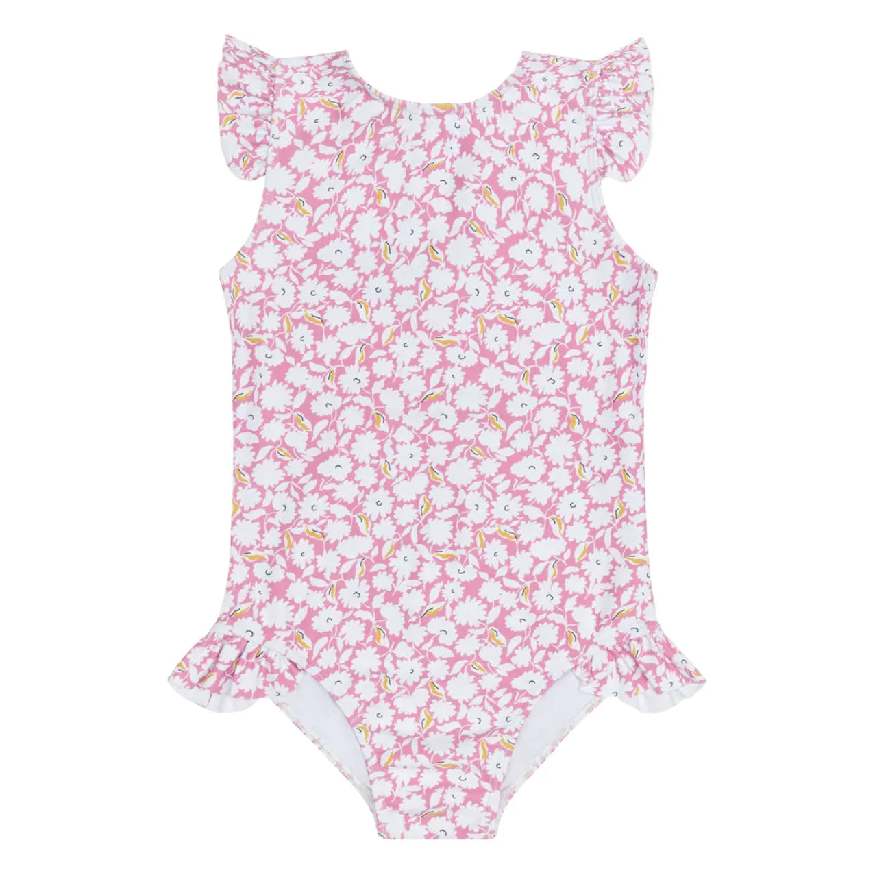 Minnow Blush Bloom Ruffle Cap Sleeve Rashguard One Piece