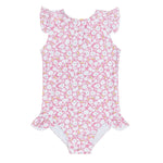 Minnow Blush Bloom Ruffle Cap Sleeve Rashguard One Piece