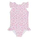 Minnow Blush Bloom Ruffle Cap Sleeve Rashguard One Piece
