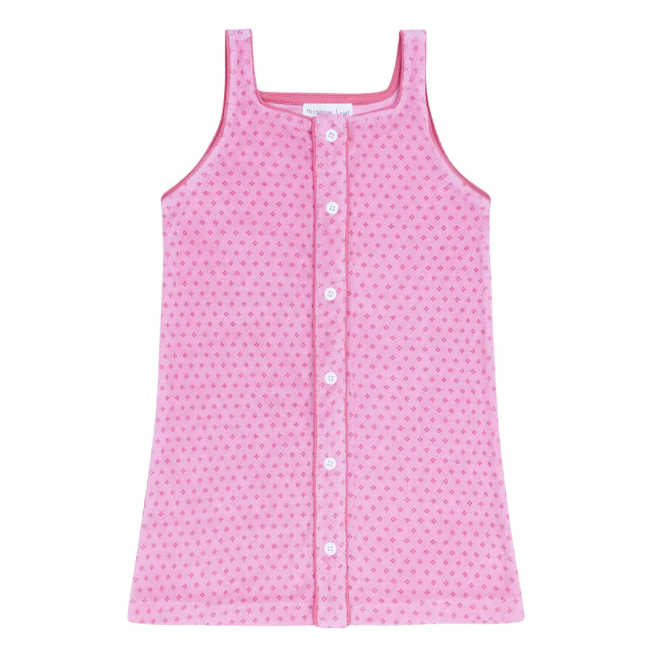 Minnow Blush Dot French Terry Button Front Dress