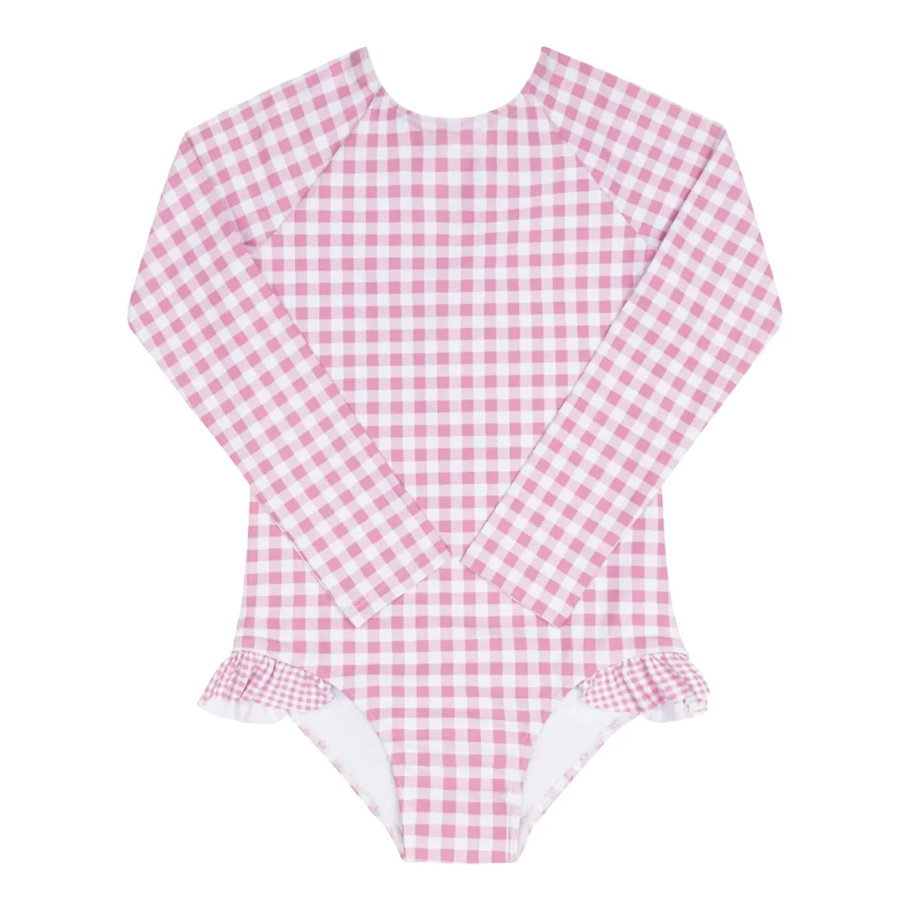 Minnow Blush Gingham Rashguard One Piece