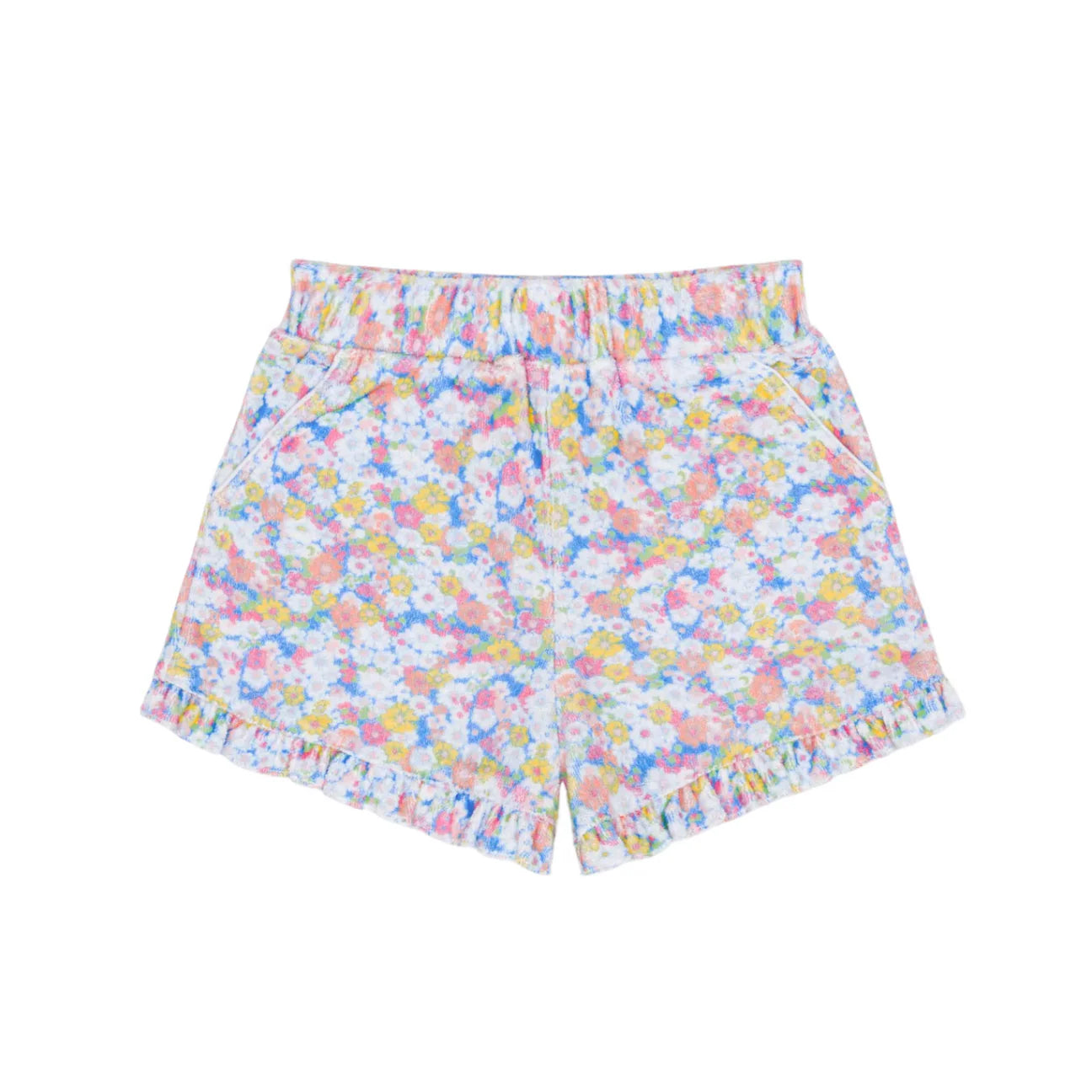 Minnow Jasmine Blossom French Terry Ruffle Shorts