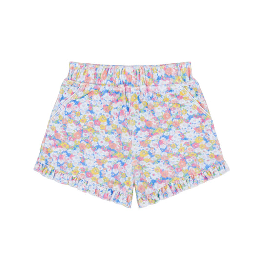 Minnow Jasmine Blossom French Terry Ruffle Shorts