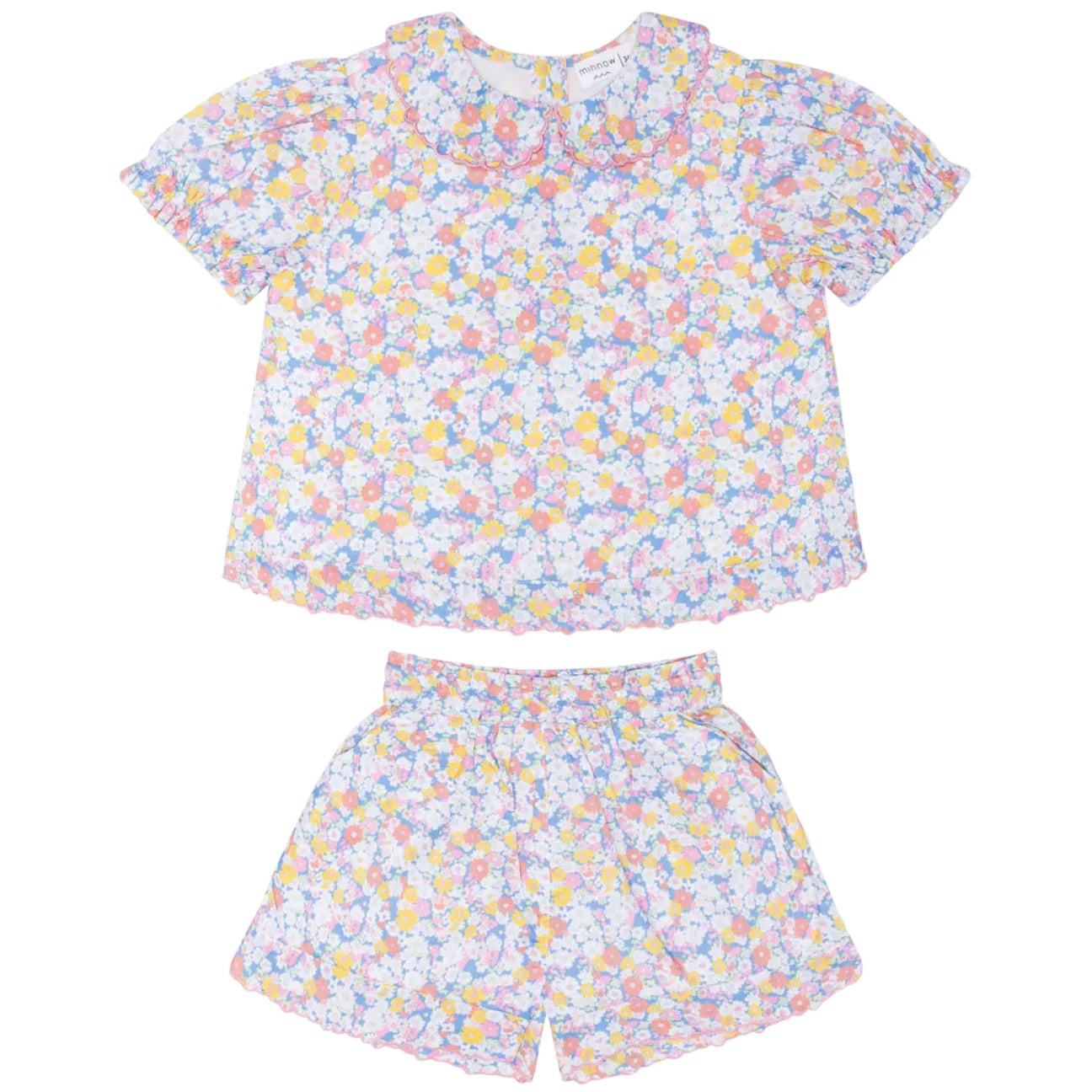 Minnow Jasmine Blossom Puff Sleeve Short Set