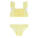 Minnow Petite Fleur Smocked Ruffle Strap Bikini
