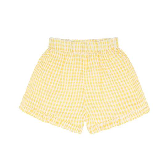 Minnow Soleil Gingham Ruffle Shorts