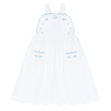 Minnow Shell White Cross Back Pinafore Dress