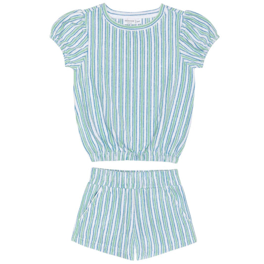 Minnow Tamarin Stripe French Terry Top and Short Set