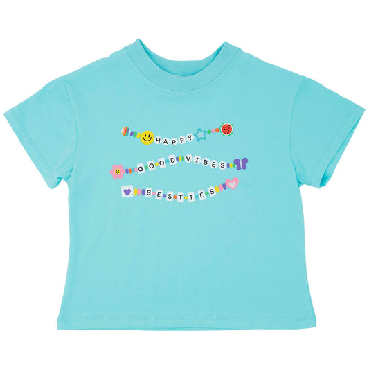 Friendship Bracelet Boxy Tee - Sky Blue