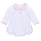 Magnolia Baby Santa Baby Embroidered Collared Bubble- Pink