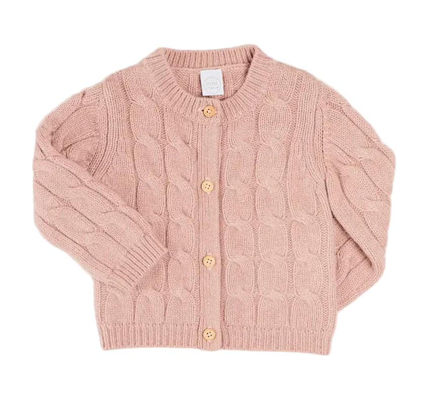 Pepa London Chunky Cable Detail Cardigan in Pink