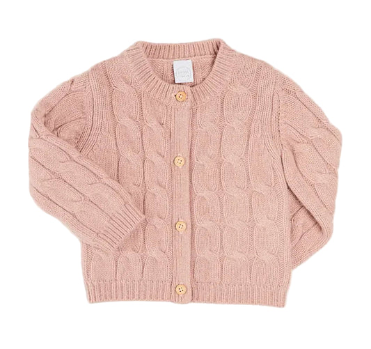 Pepa London Chunky Cable Detail Cardigan in Pink