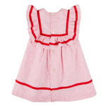 Pepa London Red Striped Ruffle Bib Sleeveless Dress