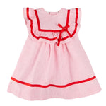 Pepa London Red Striped Ruffle Bib Sleeveless Dress