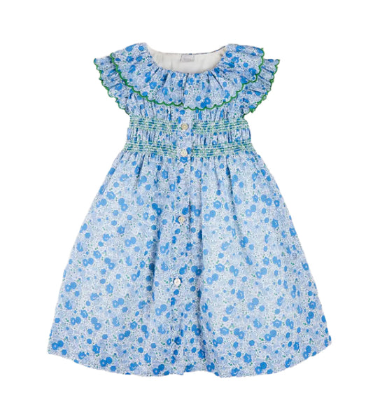 Pepa London Olivia Floral Smocked Ruffle Collar Dress