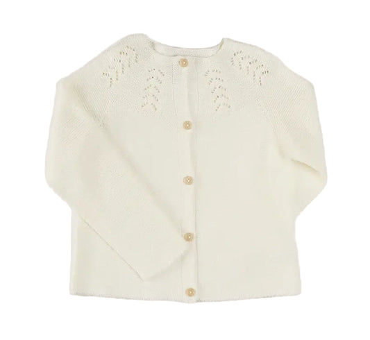 Pepa London Openwork Cotton Cardigan in Cream