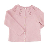 Pepa London Openwork Cotton Cardigan in Pink
