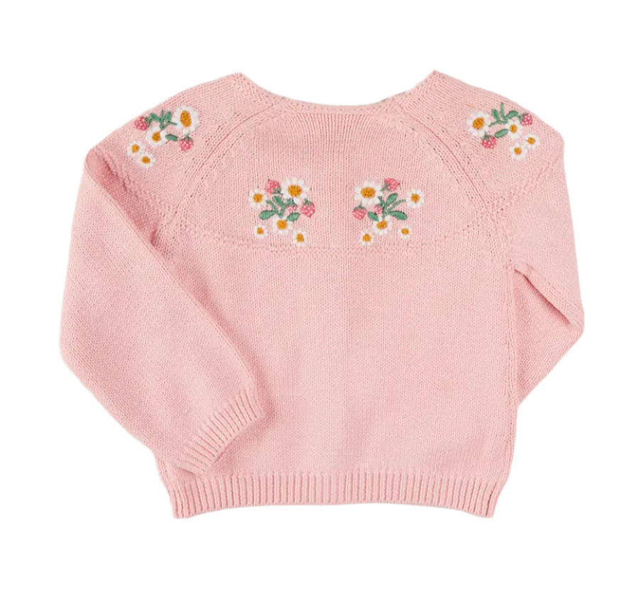 Pepa London Pink Strawberry Embroidery Cardigan 