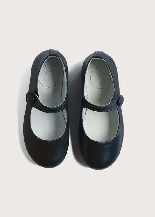 Leather Mary Jane Shoes in Navy