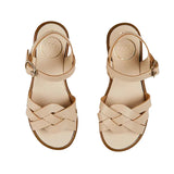 Pepa London Leather Woven Detail Sandals in Beige