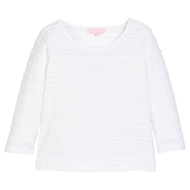 Bisby Essential Tee- White Scallop