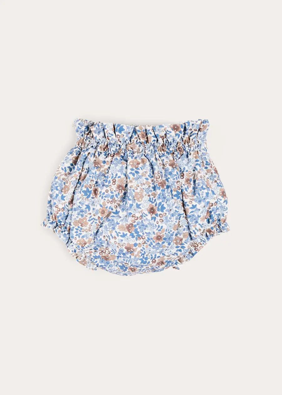 Pepa London Beatrice Floral Velvet Bow Detail Bloomers in Navy