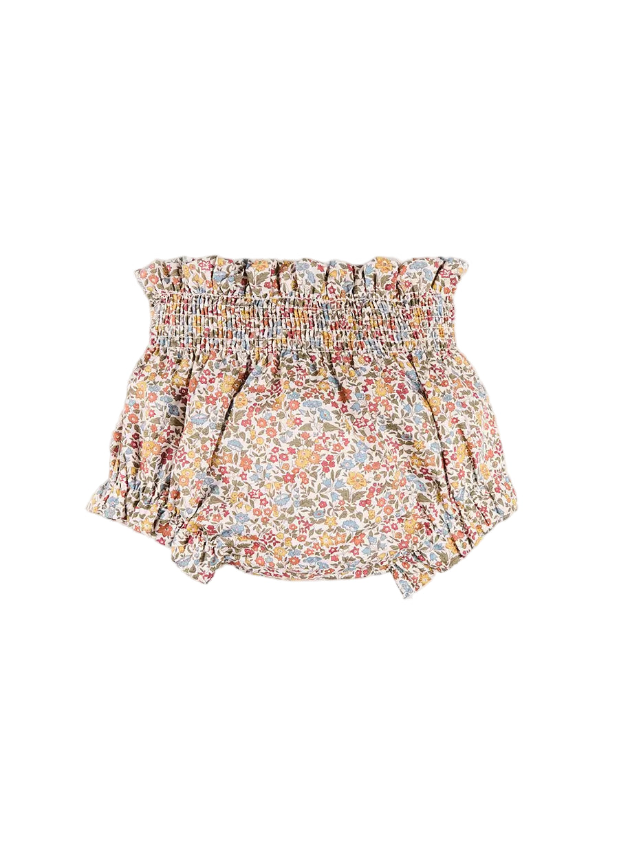 Marianne Floral Hand Smocked Bloomers in Toffee Made with Liberty Fabric