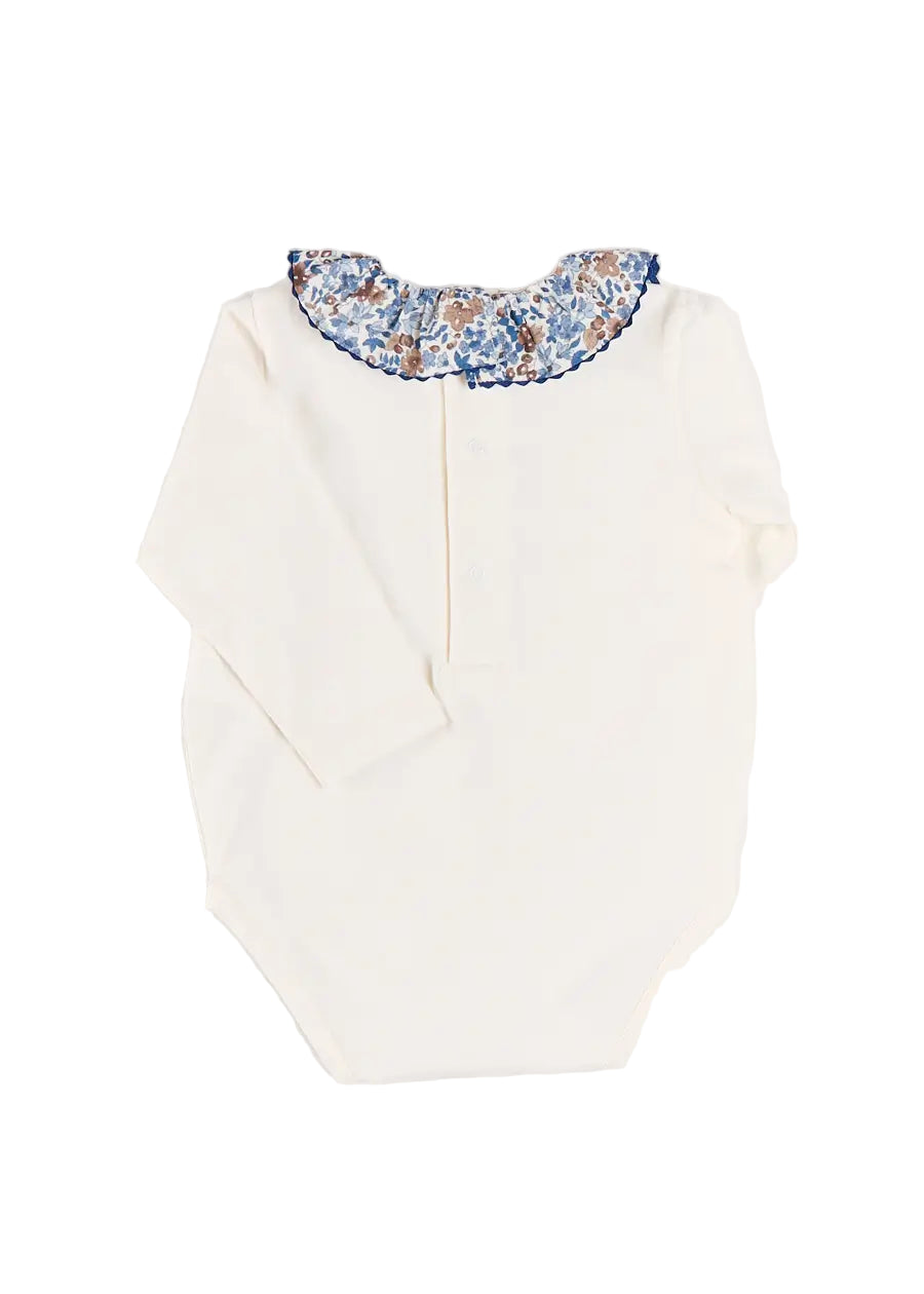 Beatrice Floral Ruffle Collar Long Sleeve Bodysuit