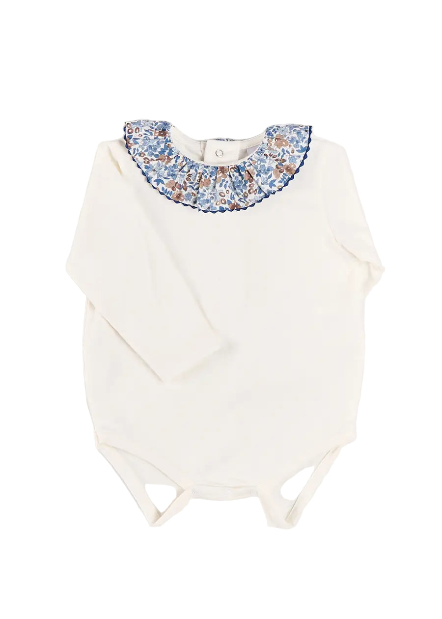 Beatrice Floral Ruffle Collar Long Sleeve Bodysuit