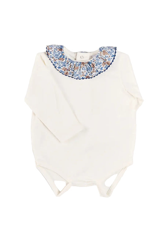 Beatrice Floral Ruffle Collar Long Sleeve Bodysuit