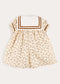 Pepa London Cora Floral Mariner Collar Velvet Trim Dress in Toffee
