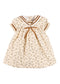 Pepa London Cora Floral Mariner Collar Velvet Trim Dress in Toffee