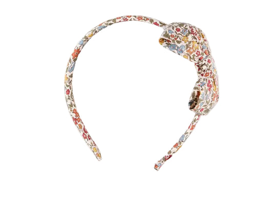 Pepa London Marianne Floral Medium Bow Hairband in Toffee