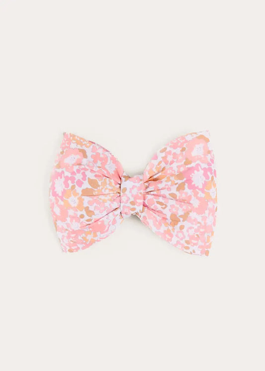 Nellie Floral Medium Bow Hair Clip in Pink