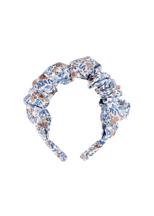 Pepa London Beatrice Floral Scrunchie Haeadband in Blue