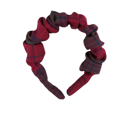 Pepa London Grovesnor Tartan Scrunchie Headband in Red