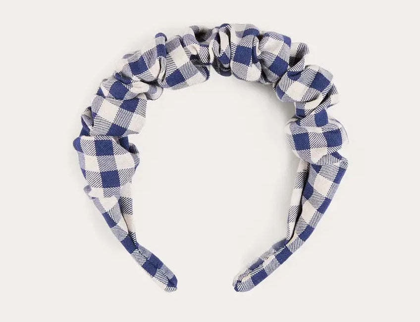 Pepa London Draycott Check Scrunchie Hairband in White
