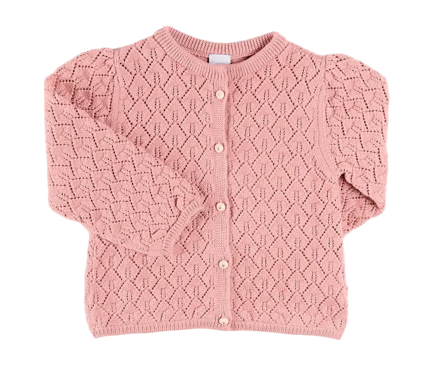 Pepa London Leaf Openwork Cardigan in Pink