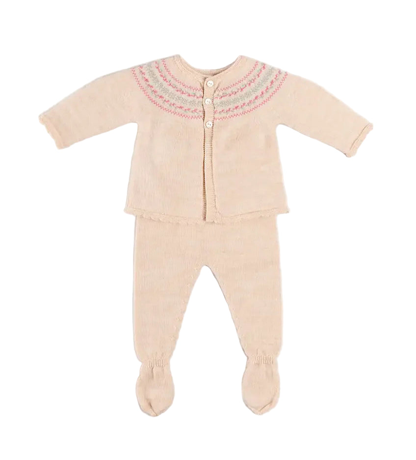 Pepa London Fair Isle Jacquard Knitted Set in White