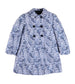 Pepa London Eleanor Floral Jaquard Long Sleeve Coat Coat in Blue