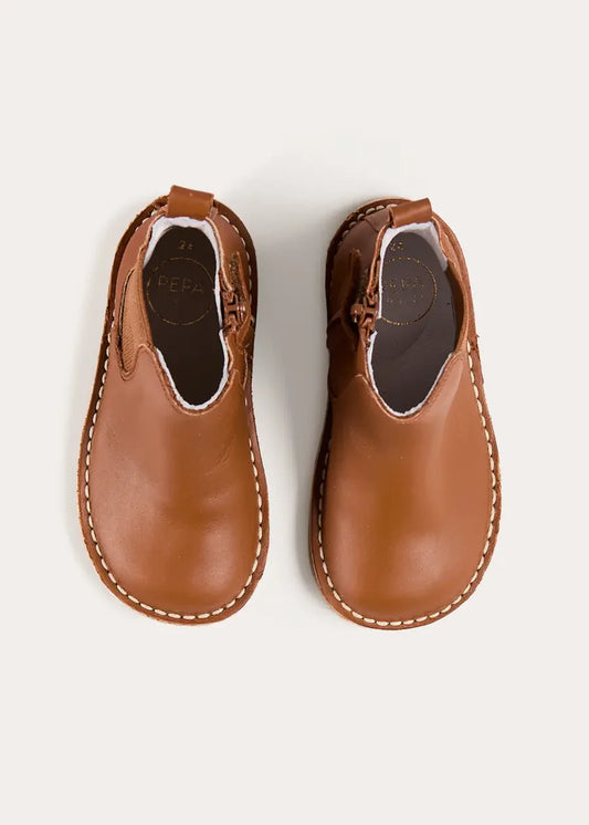 Pepa London Leather Chelsea Boots In Brown