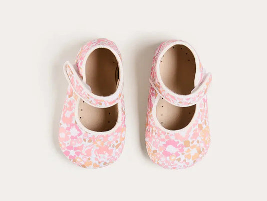 Pepa London Nellie Floral Mary Jane Pram Shoes in Pink